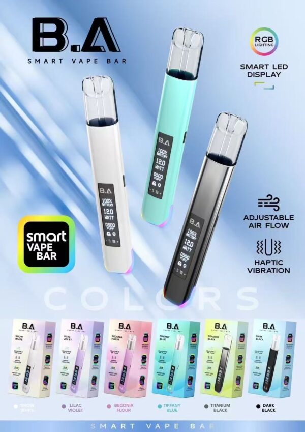 B.A電子煙主機 一代通用主機/ 高級版本 LED 顯示螢幕、兒童安全鎖、RGB 動態燈